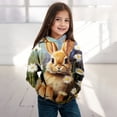 thumbnail image 2 of Easter Spring Long Sleeve Hoodie for Girls Boys Cartoon Rabbit Chick Print Sweatshirt Soft Comfortable Kids Tops, 2 of 4