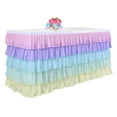 thumbnail image 4 of Rainbow Table Skirt Table Cloth for Rectangle or Round Table, Beach Parties Table Skirt for Kids Girls Birthday Wedding Baby Shower Party Fiesta Home Decor (6ftx30in), 4 of 9