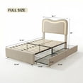 thumbnail image 2 of Yiwa Upholstered Boucle Platform Bed, LED Headboard Frame with 2 Storage Drawers and Wood Slats, No Box Spring Needed, 2 of 6