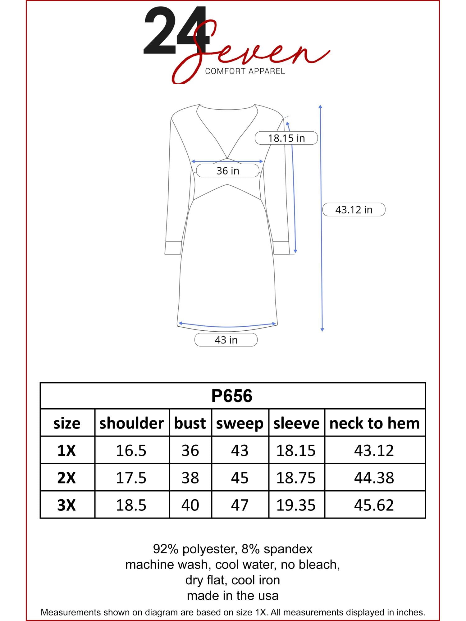 24seven Comfort Apparel Plus Size Knee Length V Neck Dress