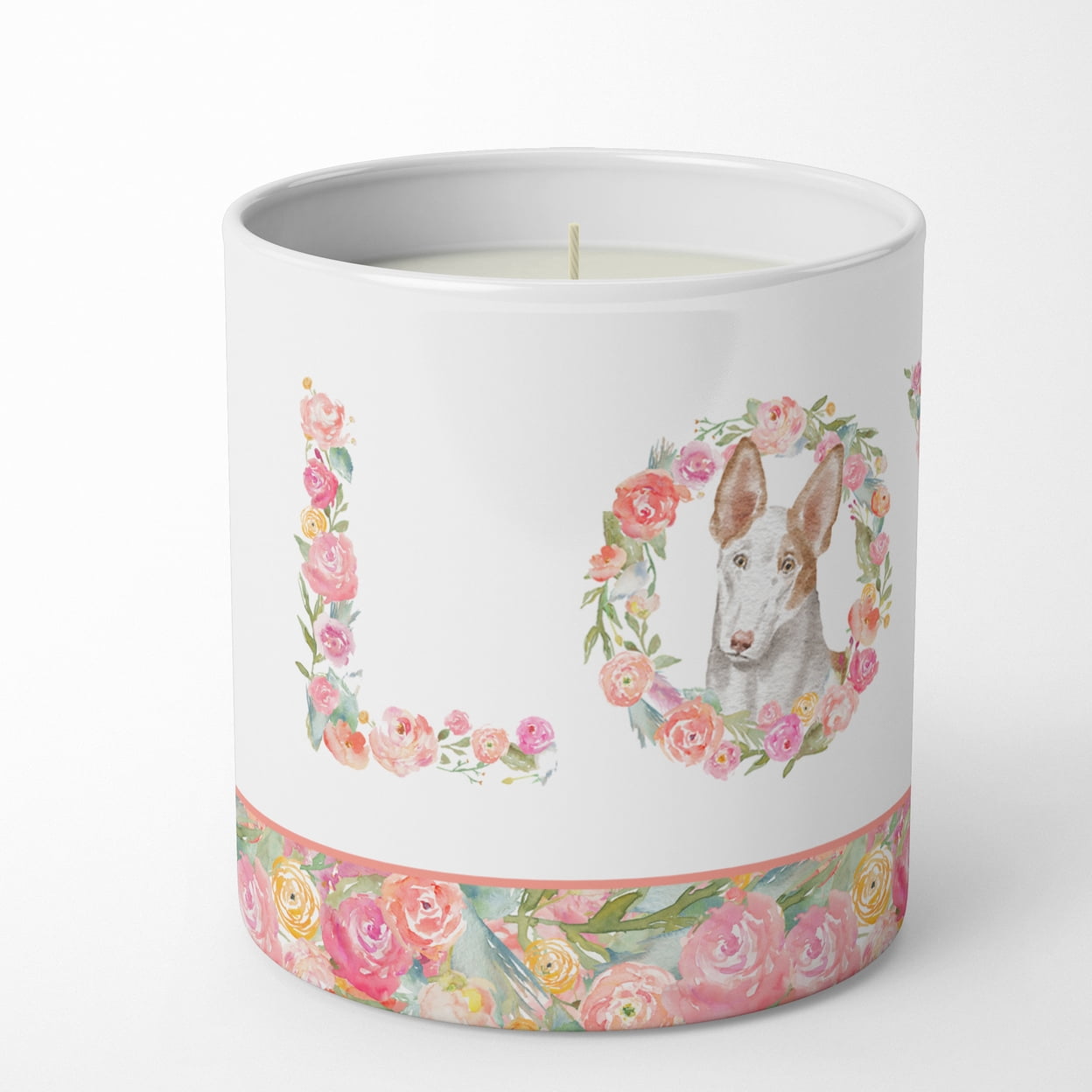 Ibizan Hound Style 4 LOVE 10 oz Decorative Soy Candle