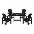thumbnail image 2 of WestinTrends Malibu Kids 5-Piece HDPE Outdoor Patio Round Dining Table and Chairs Set, Black, 2 of 15