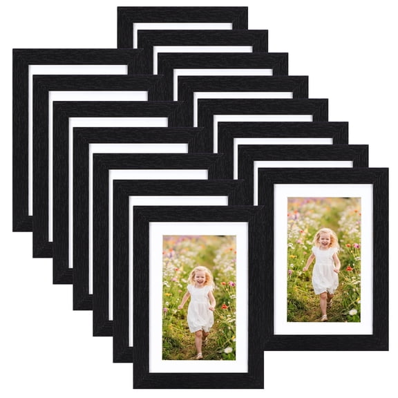Black 3.5x5 Picture Frames for Wall Mounted and Tabletop Display, 15 Pack