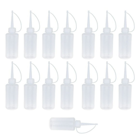 15 piezas de 120 ml de aceite para máquina de coser, con pico afilado, recipiente de aceite vacío con tapa, aparatos de costura