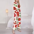 thumbnail image 3 of Balery Fresh Red Tomato Conjunto de Pijama con Estampado para Mujer, Conjunto de Dos Piezas con Manga Larga, Ropa de Dormir Suave con Bolsillos, Pijamas Cómodos-X-Large, 3 of 7