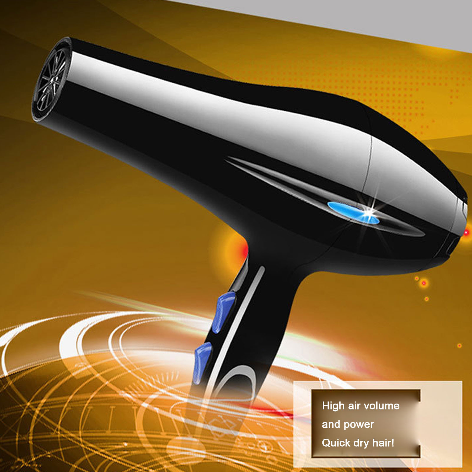 Hair Dryer, Blown Away Ionic Hair Dryer for Hair with Diffuser, Fast Drying Blow Dryer, Attachments for All Hair Types, Light and Quiet Travel Hairdryer