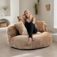 thumbnail image 5 of Villeston Oversized Bean Bag Chair for Adults & Kids, Chenille Lazy Bean Bag Sofa with Wrap-Around Backrest & Pillows for Bedroom, Living Room, Playroom,Coffee, 5 of 8