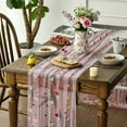 thumbnail image 6 of Sm:)e Pink Embroidered Daisy Gauze Table Runner 120 Inches (10 Feet), Seasonal Sheer Decor for Kitchen & Dining Spaces, Ideal for Holidays, Weddings, Birthdays & Home Parties, 6 of 6