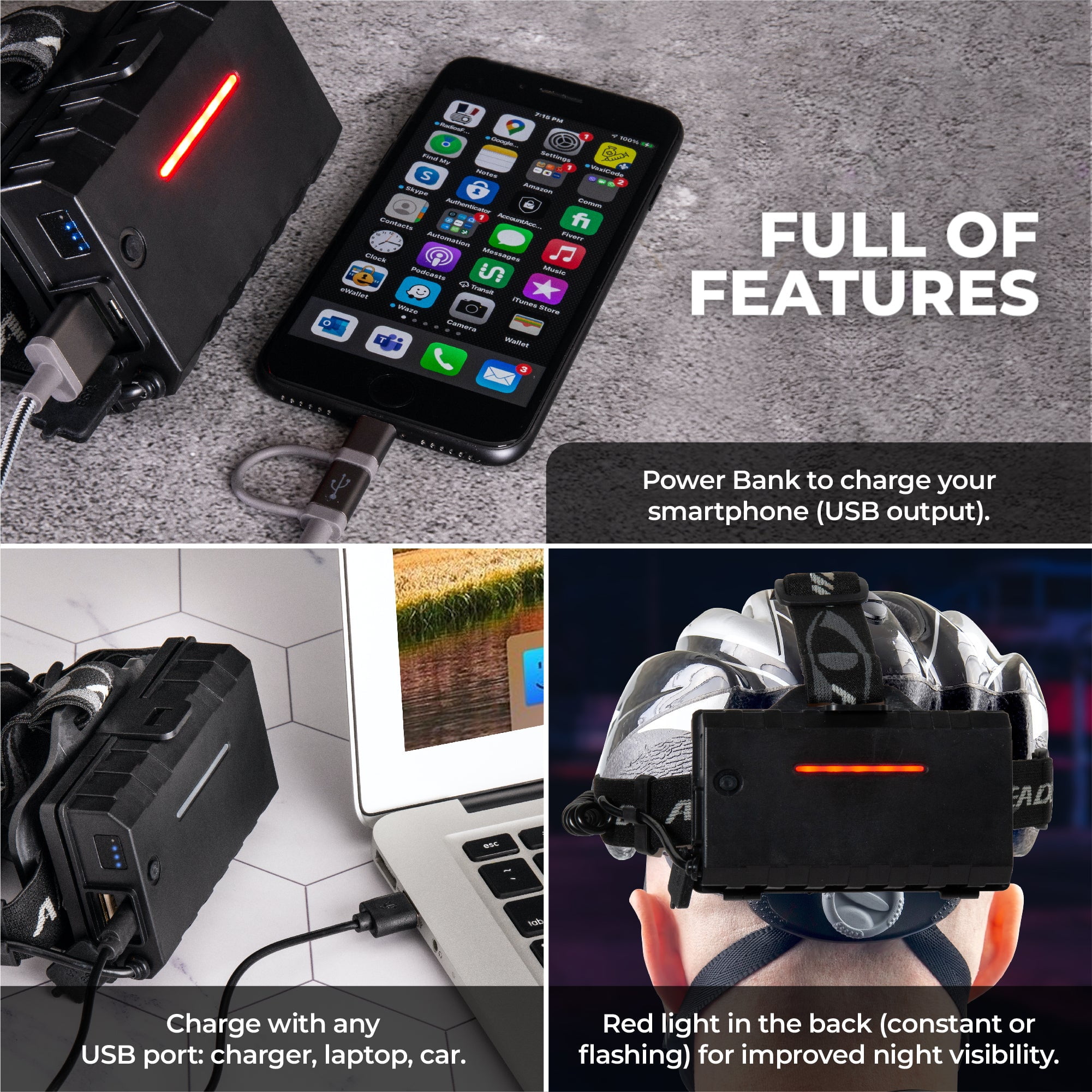BLIKZONE Headlamp to Use Outdoor Free Hands to Work on Car Repairs, Camping