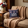thumbnail image 4 of Patriotic 4th Of July Pillow Covers USA Flag Bald Raptor Polyester Cushion Cases For Sofa Home Decor, 4 of 6