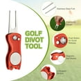 thumbnail image 3 of Uxcell Golf Divot Repair Tool Foldable Metal Golf Green Divot Tool with Magnetic Ball Marker & Stainless Steel Fork Red/Silver/Grey/Black, 3 of 7