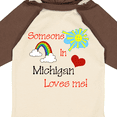thumbnail image 4 of Inktastic Someone in Michigan loves me Boys or Girls Long Sleeve Baby Bodysuit, 4 of 5