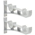thumbnail image 2 of Kesenlong Curtain Bracket 2PCS Curtain Fittings Aluminum Alloy Double Bracket Fish Type Double Code Curtain Rod Bracket(White), 2 of 6