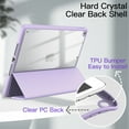 thumbnail image 7 of JETech Case for iPad 10.2-Inch (9th/8th/7th Generation, 2021/2020/2019) with Pencil Holder, Clear Transparent Back Shell Slim Stand Shockproof Tablet Cover, Auto Wake/Sleep (Light Purple), 7 of 7