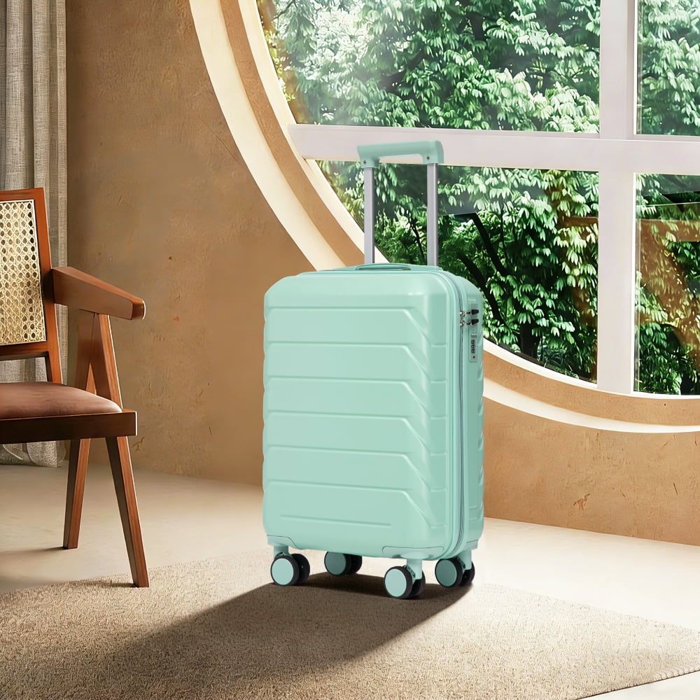 28 Inch ABS Hard Shell Large Travel Checked Luggage - Scratch Resistant Surface Four Multi-Directional Wheels,  With Combination Lock and Side Hooks .(Silver)