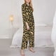 thumbnail image 3 of Balery Leopard Print Conjunto de Pijama con Estampado para Mujer, Conjunto de Dos Piezas con Manga Larga, Ropa de Dormir Suave con Bolsillos, Pijamas Cómodos-Large, 3 of 7