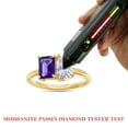thumbnail image 7 of 1.70 CT 7X5MM Emerald Shape Natural Amethyst & 8X5MM Pear Cut Lab Created Moissanite Diamond Toi Et Moi 2-Stone Engagement Ring For Women In 14K Yellow Gold Over Sterling Silver (1.70 Cttw)-4, 7 of 7