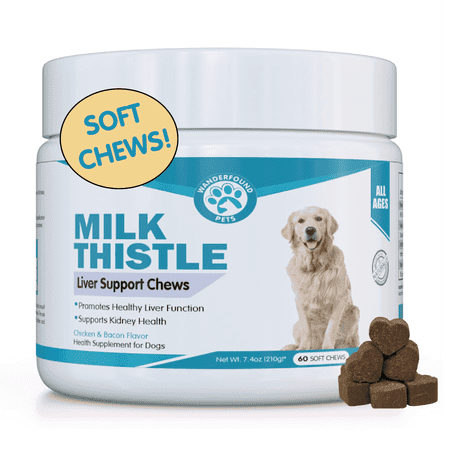 Wanderfound Pets Milk Thistle for Dogs: Liver Support & Kidney Cleanse Detox Soft Chews