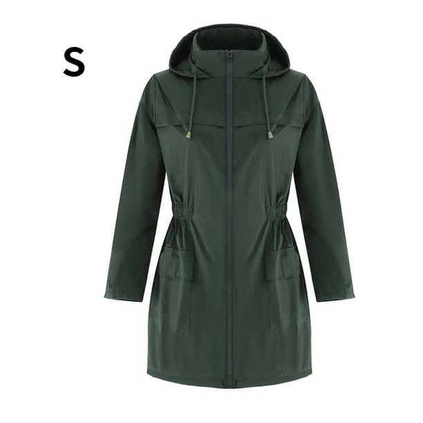 Chaqueta deportiva para mujer Abrigo a prueba de viento impermeable al aire libre para niñas, verde negruzco, S Inevent HA6452-16B