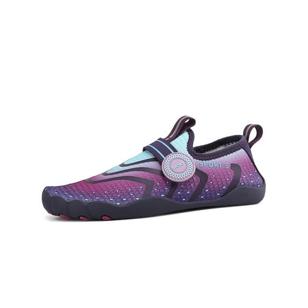 

Lacyhop Unisex Aqua Socks Yoga Water Shoes Quick Dry Beach Shoe Surf Lightweight Barefoot Anti-Slip Slip On Purple 5.5