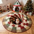 thumbnail image 3 of LYINGF Christmas 3D Rug - Santa and Gnome Quilted Round Mat with Optical Illusion, Decorative Area Rug for Living Room, Holiday Decor Featuring Skeleton and Dog Pattern, 3 of 4