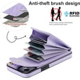 thumbnail image 3 of Compatible with iPhone 15 Plus 6.7 inch Wallet Case Tempered Glass Screen Protector Ring RFID Blocking Card Holder Cell Phone Cover for i-Phone 15+ iPhone15Plus 5G i i15 + iPhone15 15Plus Women Purple, 3 of 12