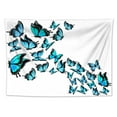 thumbnail image 2 of HVEST Teal Butterfly Tapestry Trippy Butterflies Flying with White Backdrop Colorful Aesthetic Art Minimalist Tapestries for Living Room Bedroom College Dorm Girl Home Wall Decor, 59x51 Inches, 2 of 5