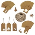 thumbnail image 3 of 150 Pcs Christmas Kraft Paper Tags Christmas Theme Tags with Twine and Cotton Rope Hanging Kraft Paper Label Xmas Hang Tag with Holes for DIY Xmas Decoration Supplies, 3 of 6