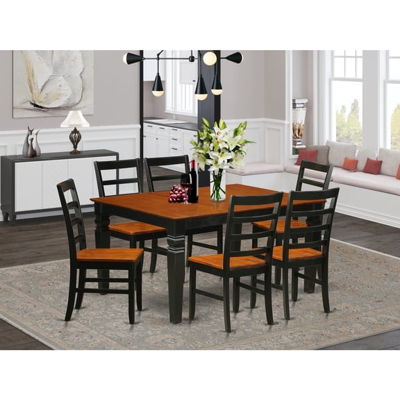 Kitchen Table Set with Dining Chairs - Rustic Wood Dining Room Table 7 Piece Set