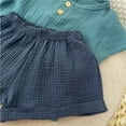 thumbnail image 7 of LNMQLPDBS Gender Neutral Baby Clothes Button Down Crewneck Short Sleeve Shirt + Elastic Waist Shorts 2pcs Outfits 12 Months Boys Clothes Casual Breathable Summer Sets for Daily Blue 12 Months, 7 of 7