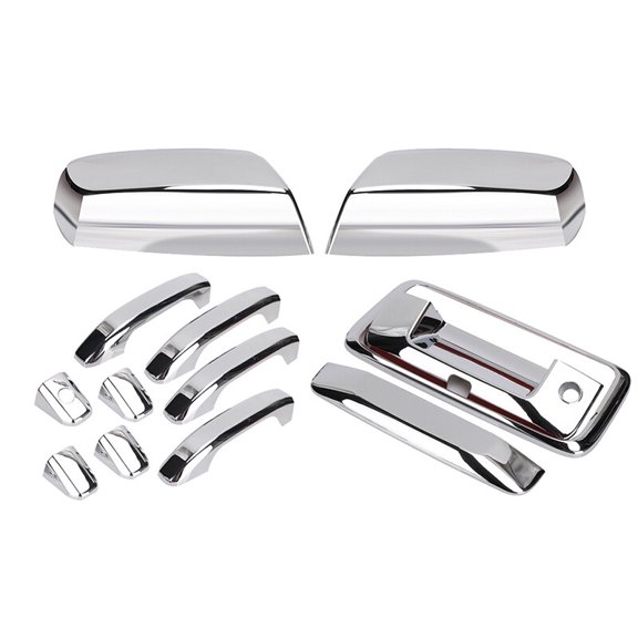 For 14-19 Chevy Silverado 1500 Chrome Door Handle Mirror Tailgate Cover Cam Hole