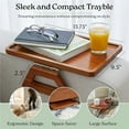 thumbnail image 6 of Shamrock Home Bamboo Trayble Couch Arm Table, Clip On Tray Sofa Table for Couches. Sofa Arm Tray, Armchair Table for TV Dinners, Remotes, Drinks and Snacks - 13.75 x 9.5inch, Brown, 6 of 6