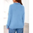 thumbnail image 4 of Suéter PRETTYGARDEN Cuello en V con Media Cierre Azul M, 4 of 8