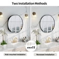 thumbnail image 5 of VIWILII Round Medicine Cabinet with Mirror, 20x20 Inch, Brushed Black, Surface Mount Bathroom Storage with 2 Fixed Shelves, 5 of 8