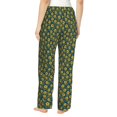 thumbnail image 3 of Daiia Yellow Floral Women's Sleep Pant with Pockets and Drawstring,Pajama Pants-X-Large, 3 of 9