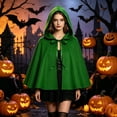 thumbnail image 7 of BFHHYA Little Red Riding Hood Cape Womens Short Hooded Cloak with Front Bow Tie Solid Color Flowy Shawl Cloak for Halloween Party Photo Shooting, 7 of 7
