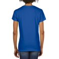 thumbnail image 2 of Gildan- Camiseta de algodón de  con cuello en forma de V para mujer (Azul), 2 of 2