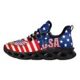 thumbnail image 1 of Zapatillas de deporte de verano con cordones y amortiguación de aire, con estampado de bandera estadounidense de águila americana, de malla, para mujer y hombre, con punta redonda., 1 of 6