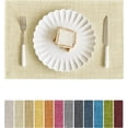 thumbnail image 1 of XINQIHANG Faux Linen Placemats Set of 4-12 x 18 Inch, Heat Resistant Double Layered Durable Burlap Farmhouse Place Mats, Non-Slip Washable Rustic Table Mats for Dining, Kitchen, Party（Light Linen, 1 of 7