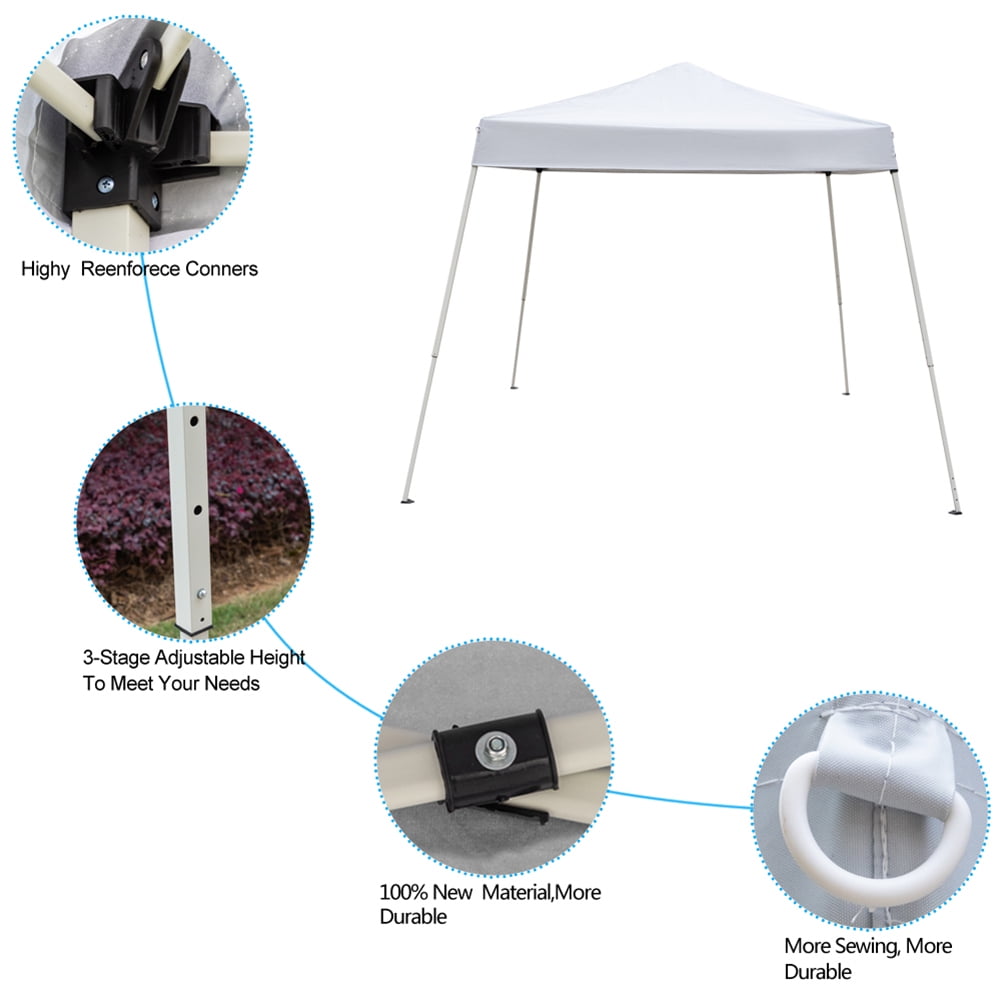Aimee Lii 118"x118" Canopy Tent Awnings for Decks, Backyard Canopy Gazebo, Awnings for Patio Waterproof, Outdoor Patio Awnings for Party Camping BBQ Events, White