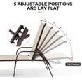 thumbnail image 4 of Crestlive Products Adjustable Steel Chaise Lounge Chair, 6‑Position Recliner with Rust-Resistant Frame (Beige), 4 of 6