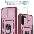 thumbnail image 2 of Allytech Designed for Galaxy S22 Plus/S22+ 5G Case with Ring Holder Support Car Mount, Hard PC Back and Soft TPU Bumper Hybrid Protective Stand Case for Samsung S22 Plus 6.6" 2022, Pink + Dark Red, 2 of 9