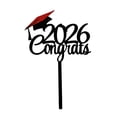 thumbnail image 3 of Tong 2026 Congrats Graduation Cake Topper Black Acrylic With Red Glitter Grad Cap 2026 Graduation Party For High School College Congrats Grad Cake Pick For 2026 Graduatio, 3 of 5