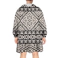thumbnail image 2 of Wearable Oversized Blanket,Black Geometric Diamond Pattern Wearable Blanket Hoodie for Adults,Cozy Hooded Blankets with Super Pockets,Super Warm Fuzzy Pullover for Women & Men, 2 of 6
