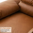 thumbnail image 4 of MAEVIS PU Faux Leather Sofa Set, 5 Seats Couch, 2 Piece With Deep Seats, 3 Seater & Loveseat for Living Room, Mid-Century Modular Modern Oversized Couch, (Brown,3+2), 4 of 5