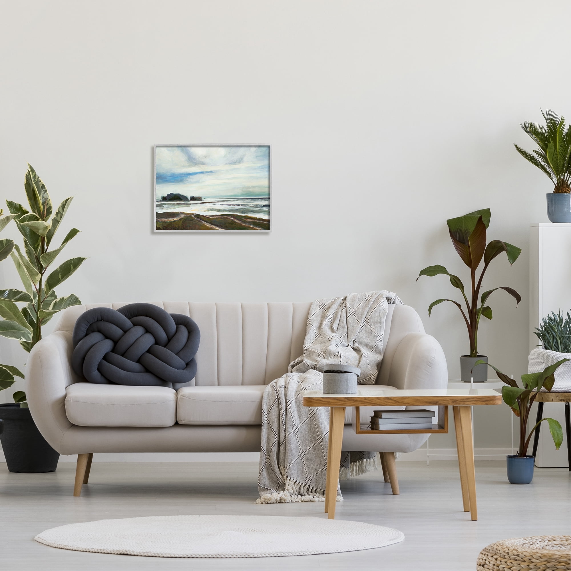 Stupell Industries Abstract Rigid Coast Landscape White Fluid Waves, 16 x 20, Designed by Stacy Pollard