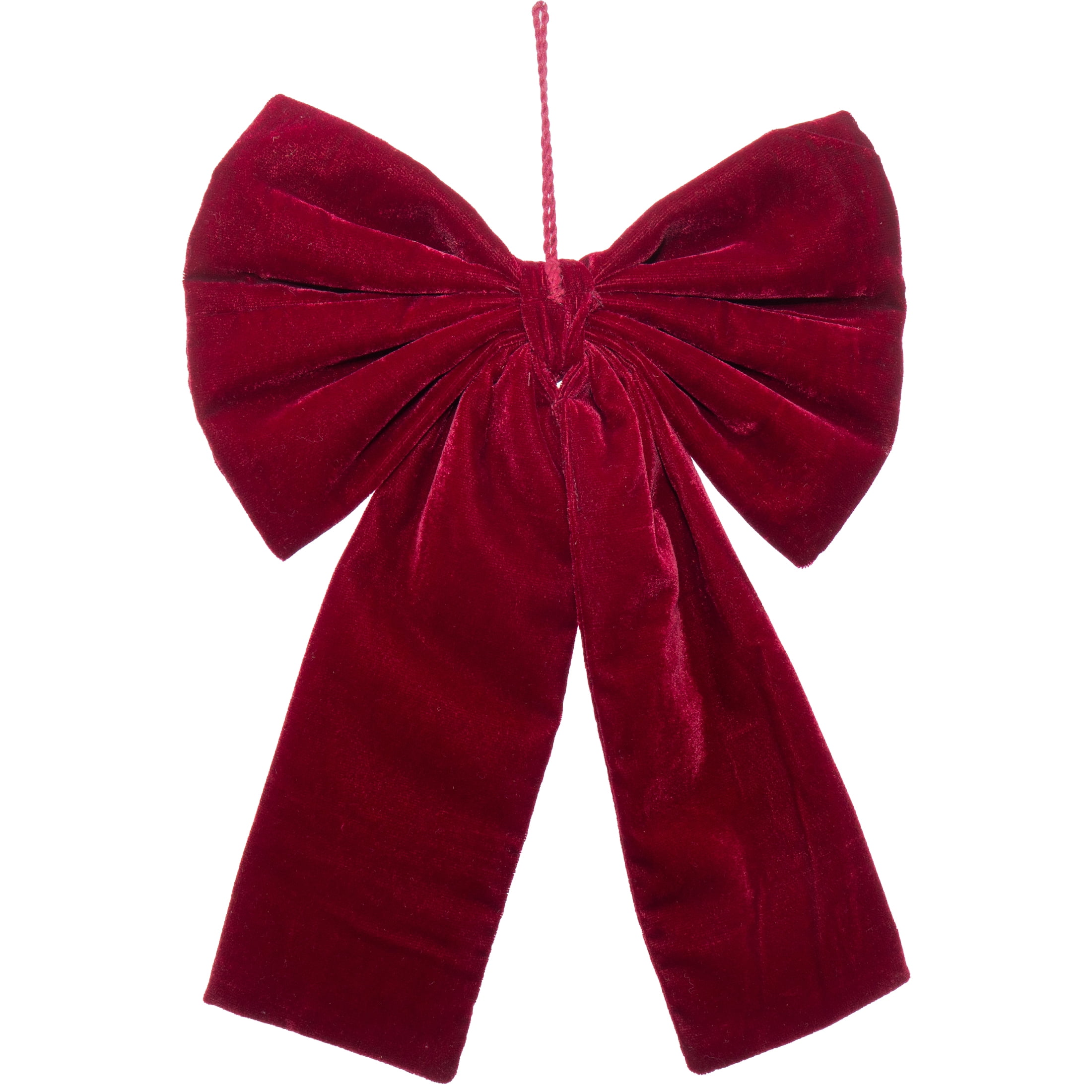 My Texas House Burgundy Beaded Velvet Decorative Christmas Bow, 12"