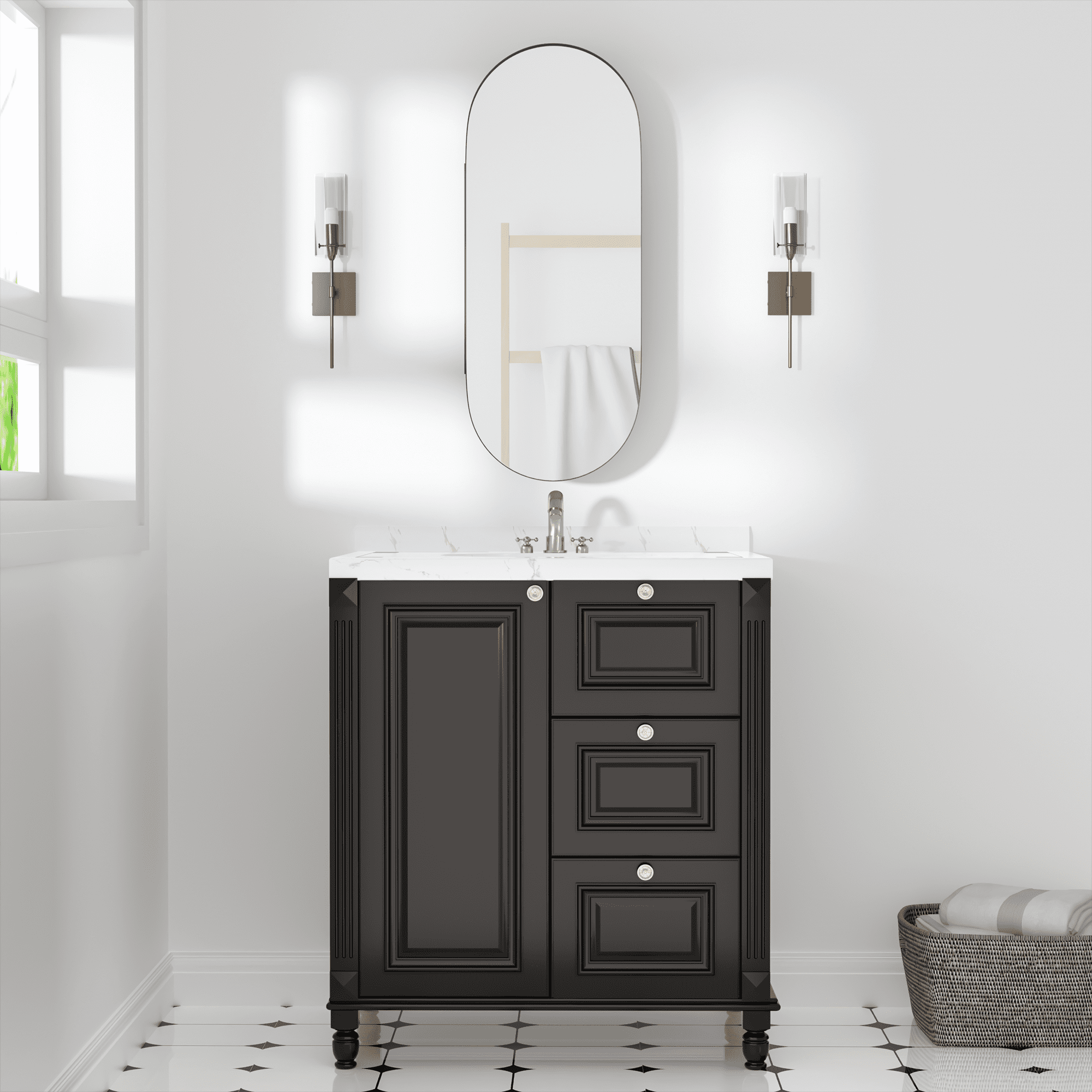MAYEERTY 13"×7" Model I Black Iron Track Mirror Cabinet Compact Storage for Small Bathrooms