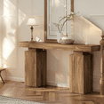 thumbnail image 4 of Tribesigns 63-Inch Long Console Table, Farmhouse Entryway Table Behind Couch, Wooden Foyer Stand for Living Room Decor, Natural Wood, 4 of 5