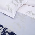thumbnail image 4 of Floral Stripe Cotton 3-Piece Duvet Cover and Sham Set - Full/Queen, Navy Blue-Light Blue by Blue Nile Mills, 4 of 4